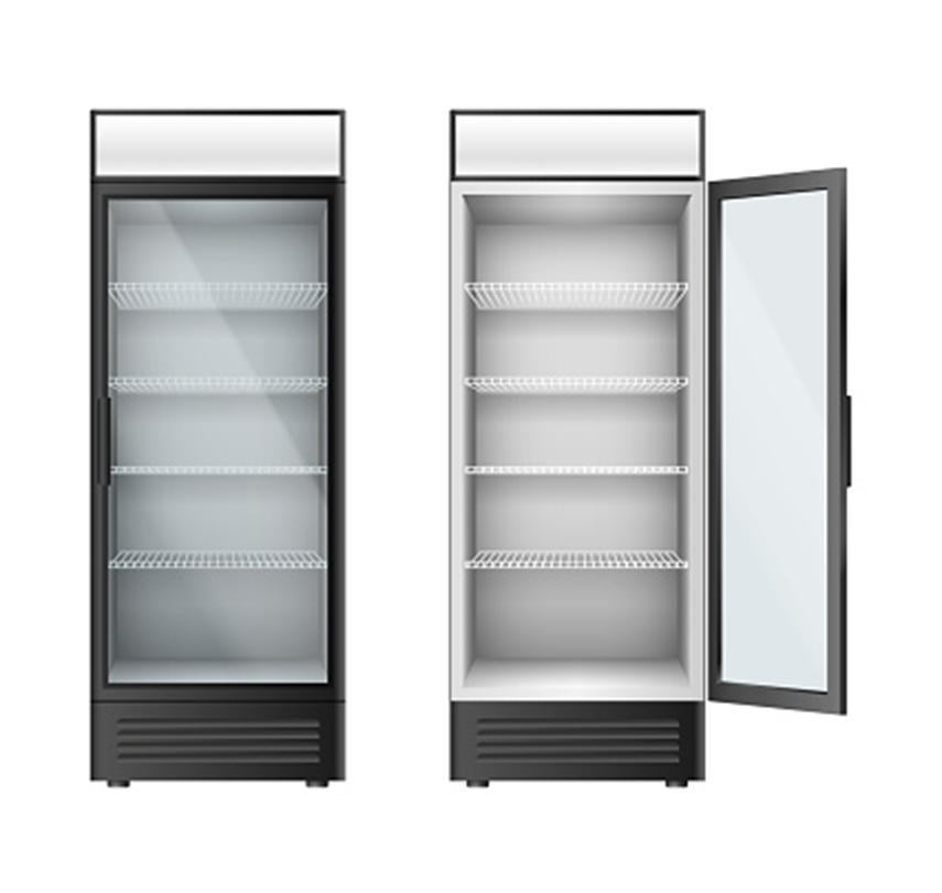  slimline beverage merchandiser and clear door merchandiser